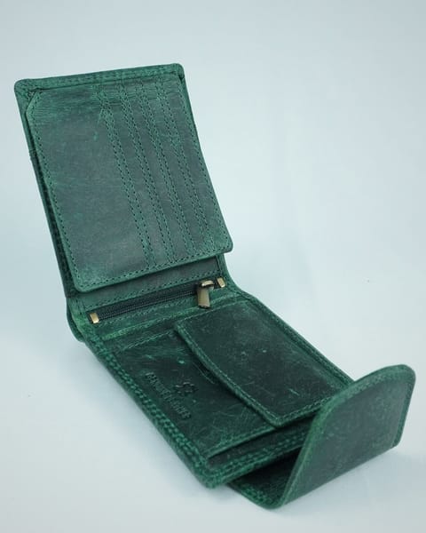 Derby - Men’s Original Leather Wallet (Rugged Green) - Image 3