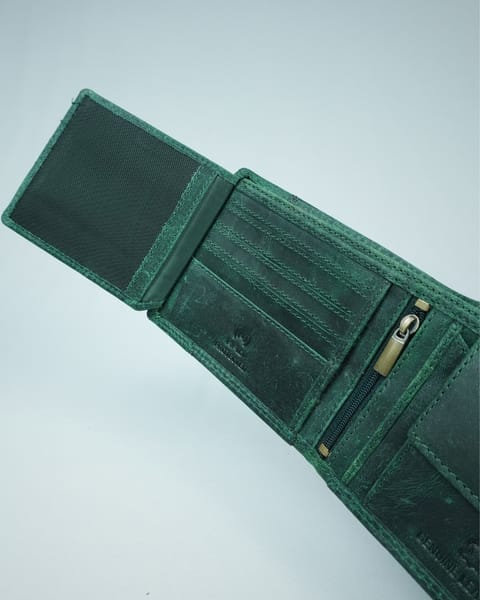 Derby - Men’s Original Leather Wallet (Rugged Green) - Image 4