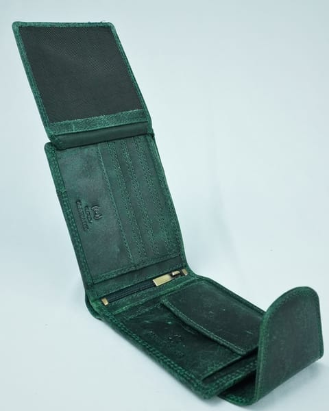 Derby - Men’s Original Leather Wallet (Rugged Green) - Image 5
