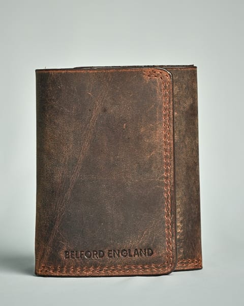 Detroit - Men’s Original Leather [Smart Card Pop UP] Wallet (Rugged Brown) - Image 2