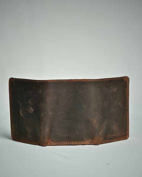 Detroit - Men’s Original Leather [Smart Card Pop UP] Wallet (Rugged Brown) - Image 7