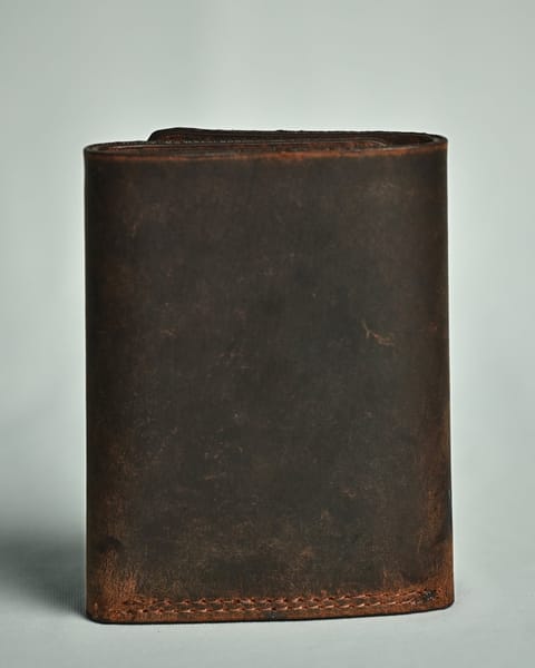 Detroit - Men’s Original Leather [Smart Card Pop UP] Wallet (Rugged Brown) - Image 8