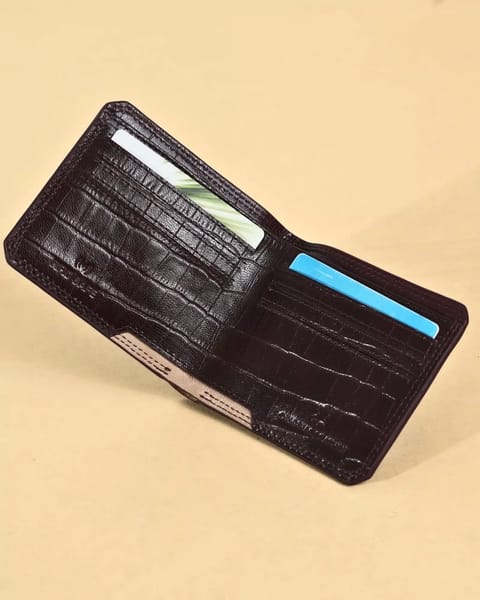 LiverPool - Men’s Original Leather Wallet (Croco Cherry)