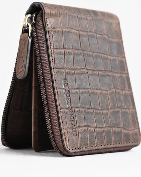 Tokyo Men’s Original Leather Wallet (Croco Rugged Brown) - Image 7