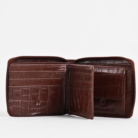 Tokyo Men’s Original Leather Wallet ( Rich Croco Brown) - Image 2