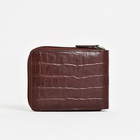 Tokyo Men’s Original Leather Wallet ( Rich Croco Brown) - Image 3