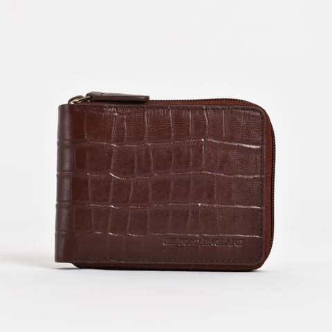 Tokyo Men’s Original Leather Wallet ( Rich Croco Brown) - Image 4