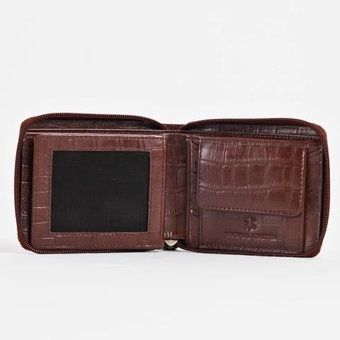 Tokyo Men’s Original Leather Wallet ( Rich Croco Brown) - Image 5