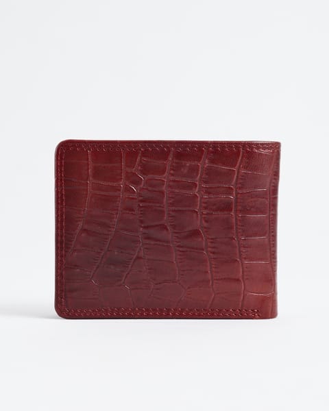 Cambridge Men’s Original Leather Wallet (Croco Cherry & Brown Blend ) - Image 8