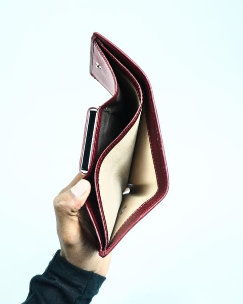 Detroit - Men’s Original Leather [Smart Card Pop UP] Wallet (Brown & Cherry Blend) - Image 6