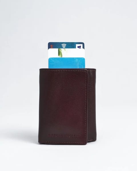 Detroit - Men’s Original Leather [Smart Card Pop UP]  Wallet (Cherry)