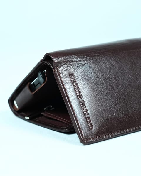 Detroit - Men’s Original Leather [Smart Card Pop UP]  Wallet (Cherry) - Image 4