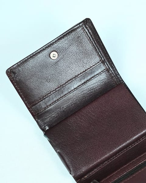 Detroit - Men’s Original Leather [Smart Card Pop UP]  Wallet (Cherry) - Image 6