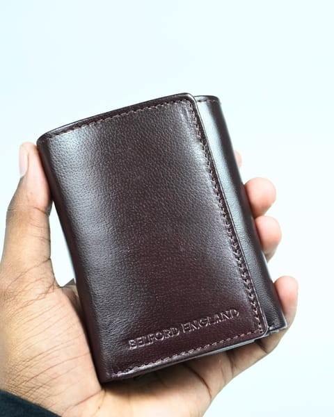 Detroit - Men’s Original Leather [Smart Card Pop UP]  Wallet (Cherry) - Image 8