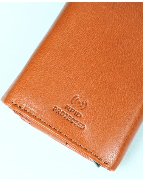 Detroit - Men’s Original Leather [Smart Card Pop UP] Wallet (Cognac) - Image 5