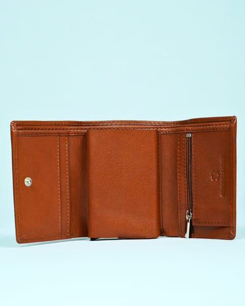 Detroit - Men’s Original Leather [Smart Card Pop UP] Wallet (Cognac) - Image 7