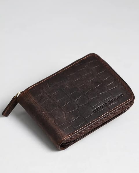 Tokyo Men’s Original Leather Wallet (Croco Vintage Brown)