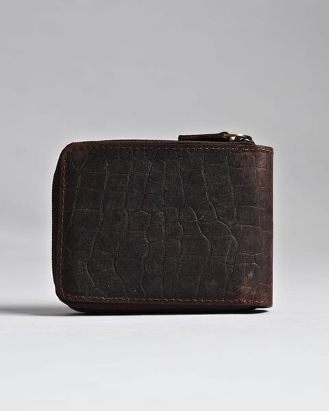 Tokyo Men’s Original Leather Wallet (Croco Vintage Brown) - Image 3