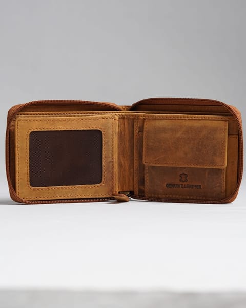 Tokyo Men’s Original Leather Wallet - (Rugged Series) - Tan - Image 7