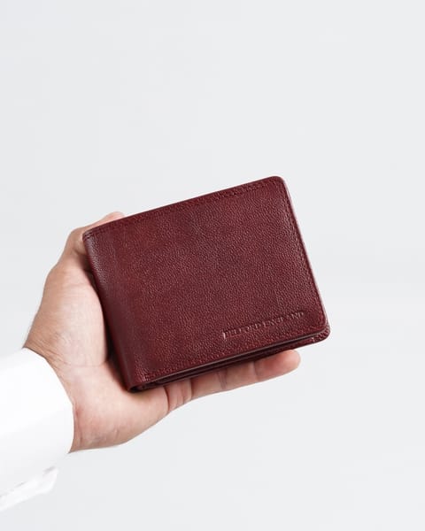 Cambridge Men’s Original Leather Wallet (Brown & Cherry Blend) - Image 11