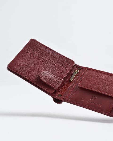 Cambridge Men’s Original Leather Wallet (Brown & Cherry Blend) - Image 6