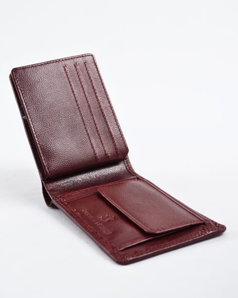 Hudson Men’s Original Leather Wallet (Brown & Cherry Blend) - Image 5