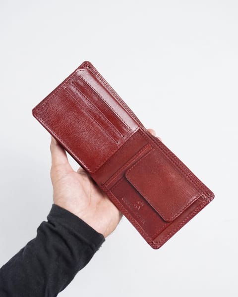 Tanner Men’s Original Leather Wallet (Brown & Cherry Blend) - Image 5