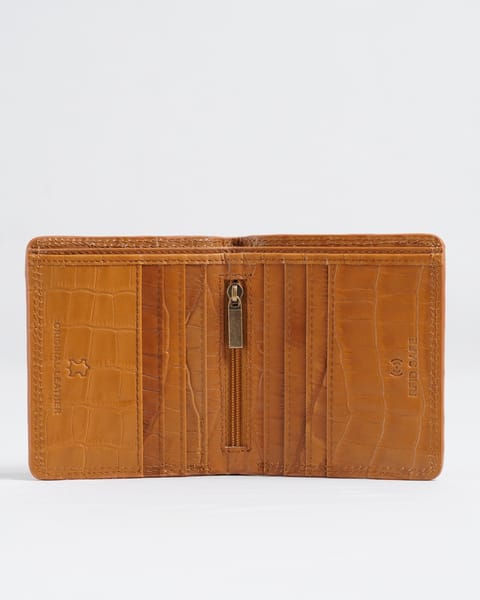 Aubrey - Men’s Original Leather Wallet (Croco Almond Brown) - Image 4