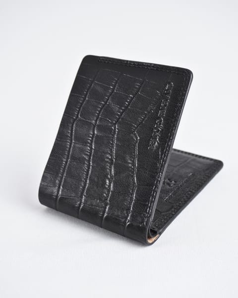 Berlin (Sleek Series) - Men’s Original Leather Wallet (Croco Black) - Image 5