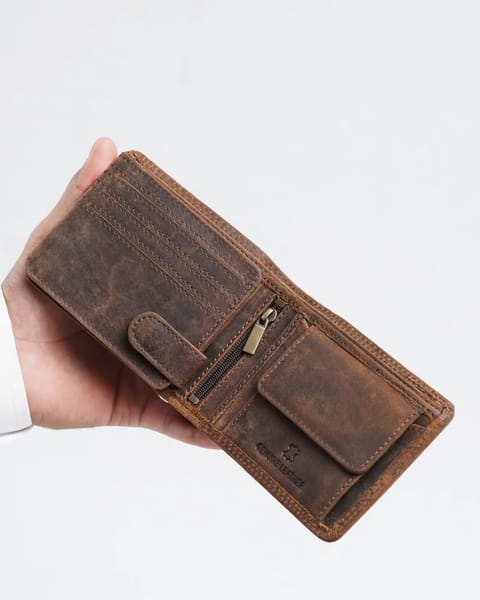 Cambridge (Limited Edition) Men’s Original Leather Wallet - Rugged Brown - Deer - Image 3