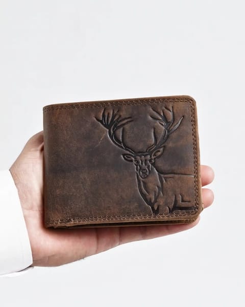 Cambridge (Limited Edition) Men’s Original Leather Wallet - Rugged Brown - Deer - Image 6