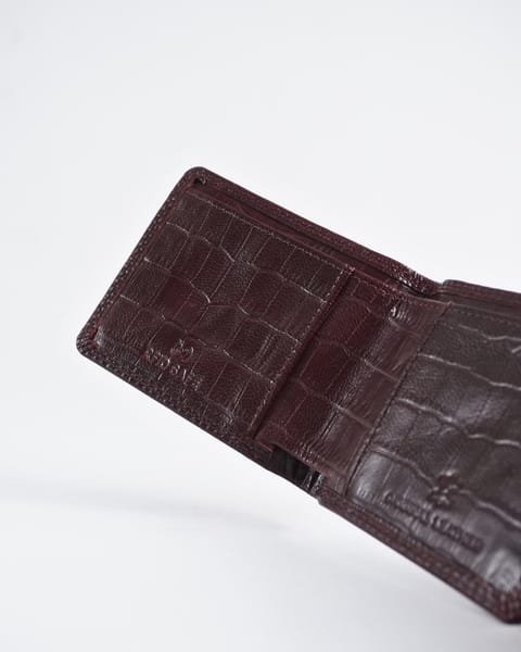 Conway (Sleek Series) - Men’s Original Leather Wallet (Croco Cherry) - Image 6