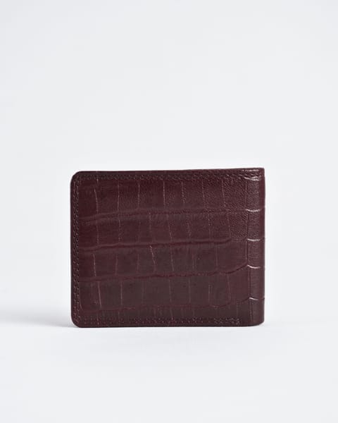 Conway (Sleek Series) - Men’s Original Leather Wallet (Croco Cherry) - Image 8