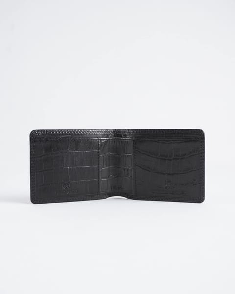 Conway (Sleek Series)- Men’s Original Leather Wallet (Croco Black)