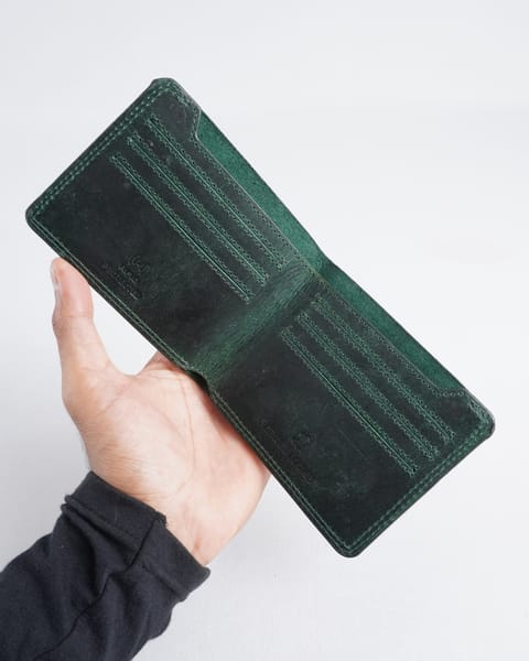 Heritage (Sleek Series) - Men’s Original Leather Wallet (Rugged Green) - Image 7