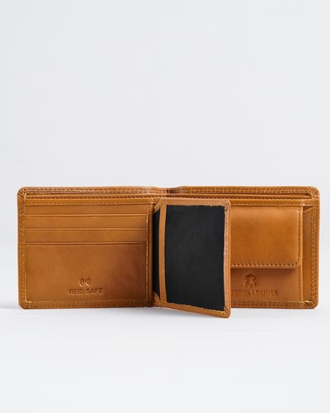 Hudson Men’s Original Leather Wallet (Almond Brown) - Image 3