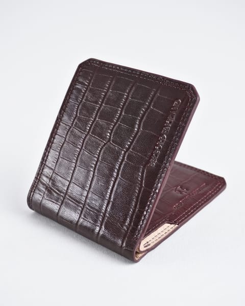 LiverPool - Men’s Original Leather Wallet (Croco Cherry) - Image 10