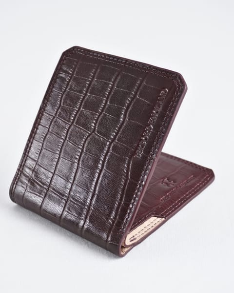 LiverPool - Men’s Original Leather Wallet (Croco Cherry) - Image 2