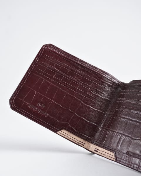 LiverPool - Men’s Original Leather Wallet (Croco Cherry) - Image 9