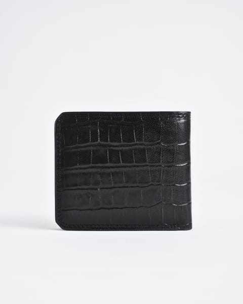 Liverpool (Sleek Series) - Men’s Original Leather Wallet (Croco Black) - Image 8