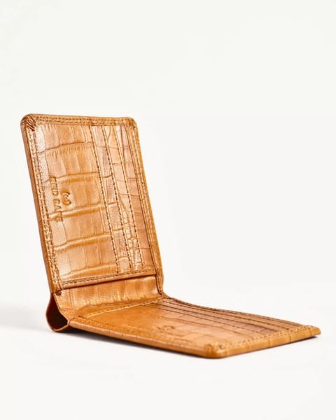 Real Madrid - Men’s Original Leather Wallet (Almond Croco Brown) - Image 2