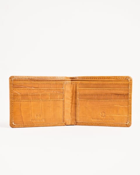 Real Madrid - Men’s Original Leather Wallet (Almond Croco Brown) - Image 3