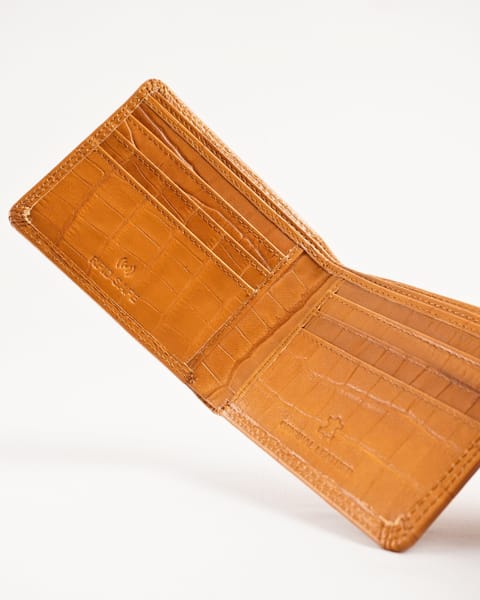 Real Madrid - Men’s Original Leather Wallet (Almond Croco Brown) - Image 4