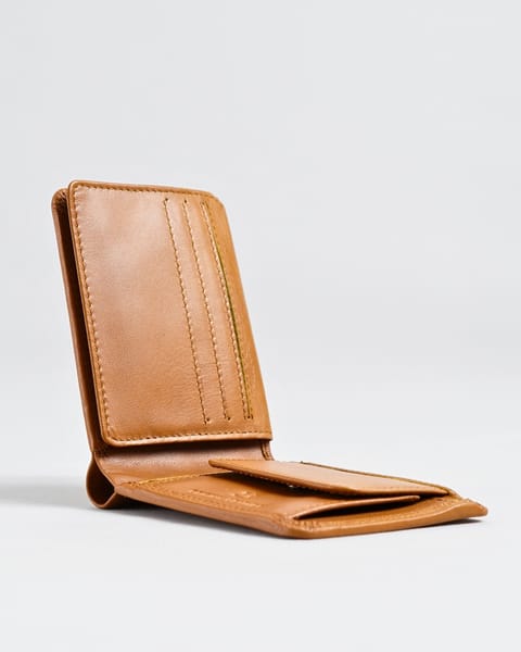 Tanner Men’s Original Leather Wallet  (Almond Brown) - Image 6