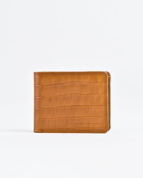 Tanner Men’s Original Leather Wallet  (Almond Croco Brown) - Image 6