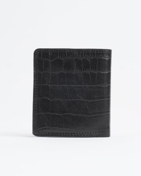 Aubrey - Men’s Original Leather Wallet (Croco Black) - Image 4