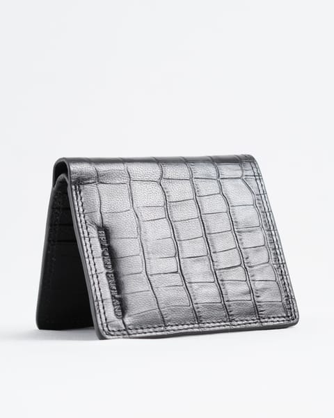 Aubrey - Men’s Original Leather Wallet (Croco Black) - Image 5