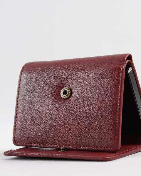 Barcelano - Men’s Original Leather Wallet | One-Click Card Access (Brown and Cherry Blend) - Image 7