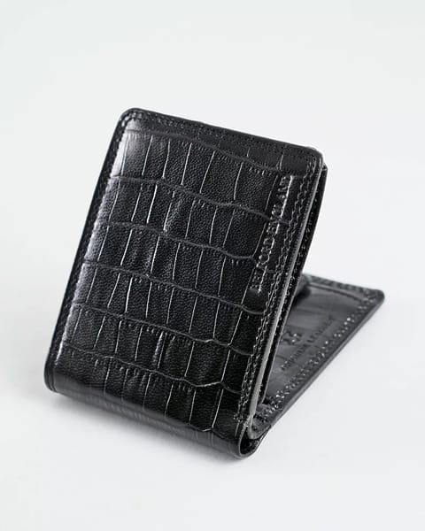 Cambridge Men’s Original Soft Leather Wallet (Croco Black)