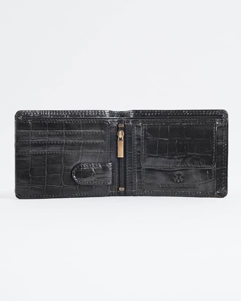 Cambridge Men’s Original Soft Leather Wallet (Croco Black) - Image 4